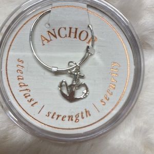 Alex and Ani Sterling Silver Anchor Wire Ring
